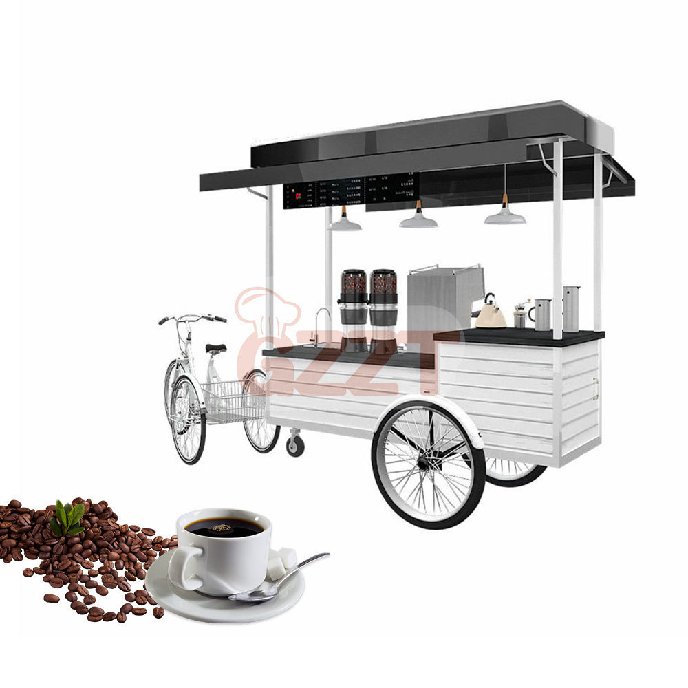 Mobile Fast Coffee Bike Customized Hot Dog Vending Carts Electric 3 Wheel Tricycle Food Cart For Sale