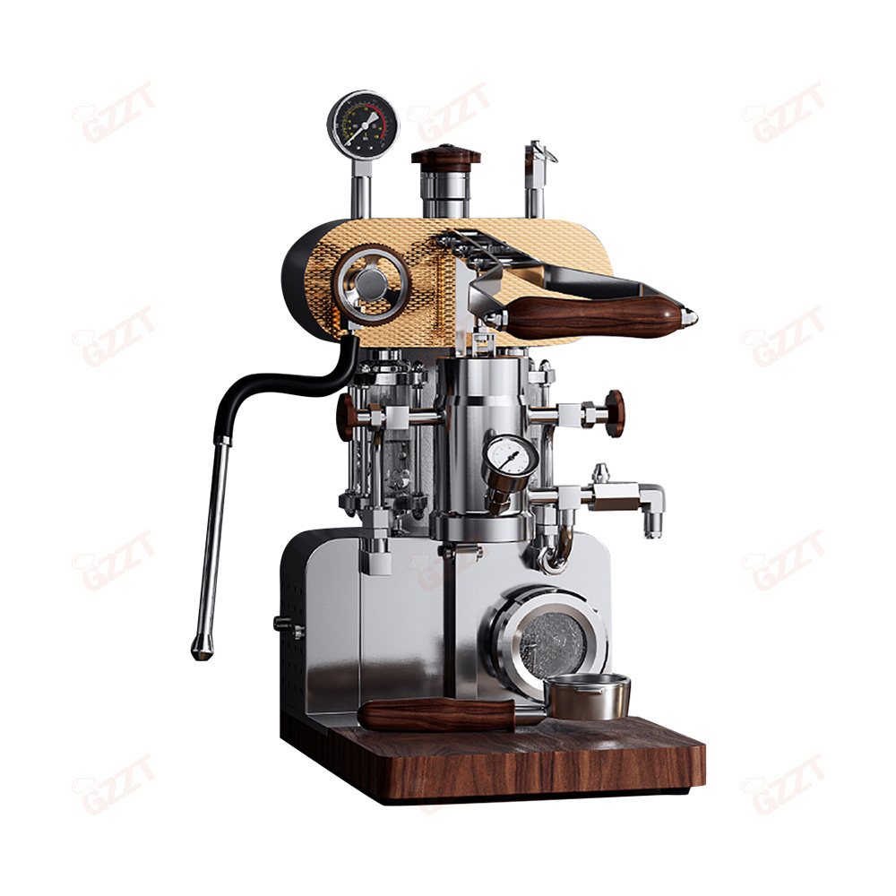 5L Boiler Electric Lever Pull Manual Stainless Steel Espresso Coffee Machine Italian Multifunctional Hand Press Coffee Maker