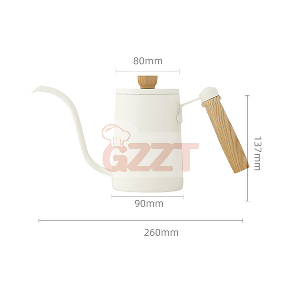 High Grade Style Wooden Hand Drip Coffee Kettle Fine Stainless Pour Over Gooseneck Tea Pot Hand Brewed Swan Neck Coffee Pot