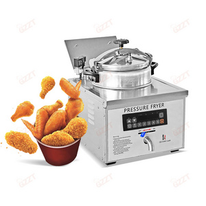 Manufacturer Turkish Stainless steel Single phase Electric Countertop Pressure Fryer with Faucet Automatic Pressure Relief Valve