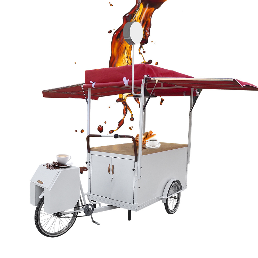 Mobile Food Bike Truck Push Vending Cart with 1200*600mm large table cabinet Street hand push Selling Snack Fas food cart