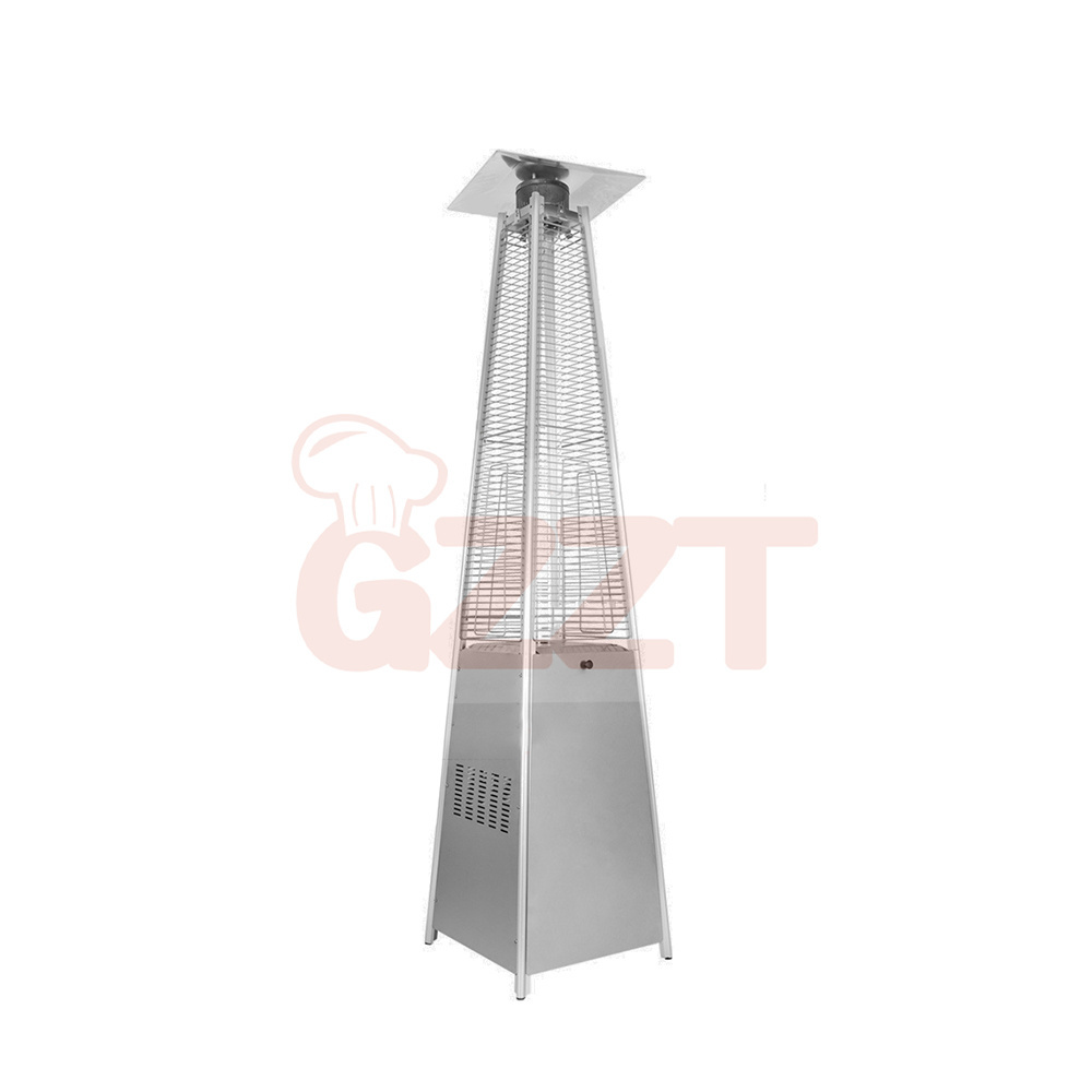 Flame Gas Patio Heater Factory Supplier Butane Stainless Steel Tower Pyramid Gas Flame Patio Heater