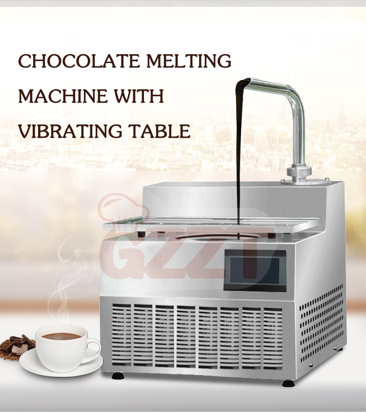 Best Continuous 15kg Chocolate Tempering Machine Vibrating Table Mini Moulding Chocolate Temper Machine For Commercial Use