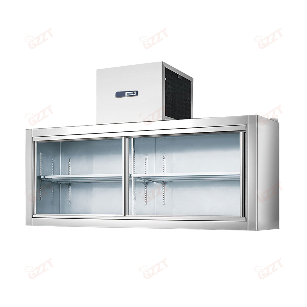 Overhead Counter Top Double Sliding Glass Door Wall Mount Beer Display Freezer Showcase Fast Cool Fridge Chiller Refrigerator