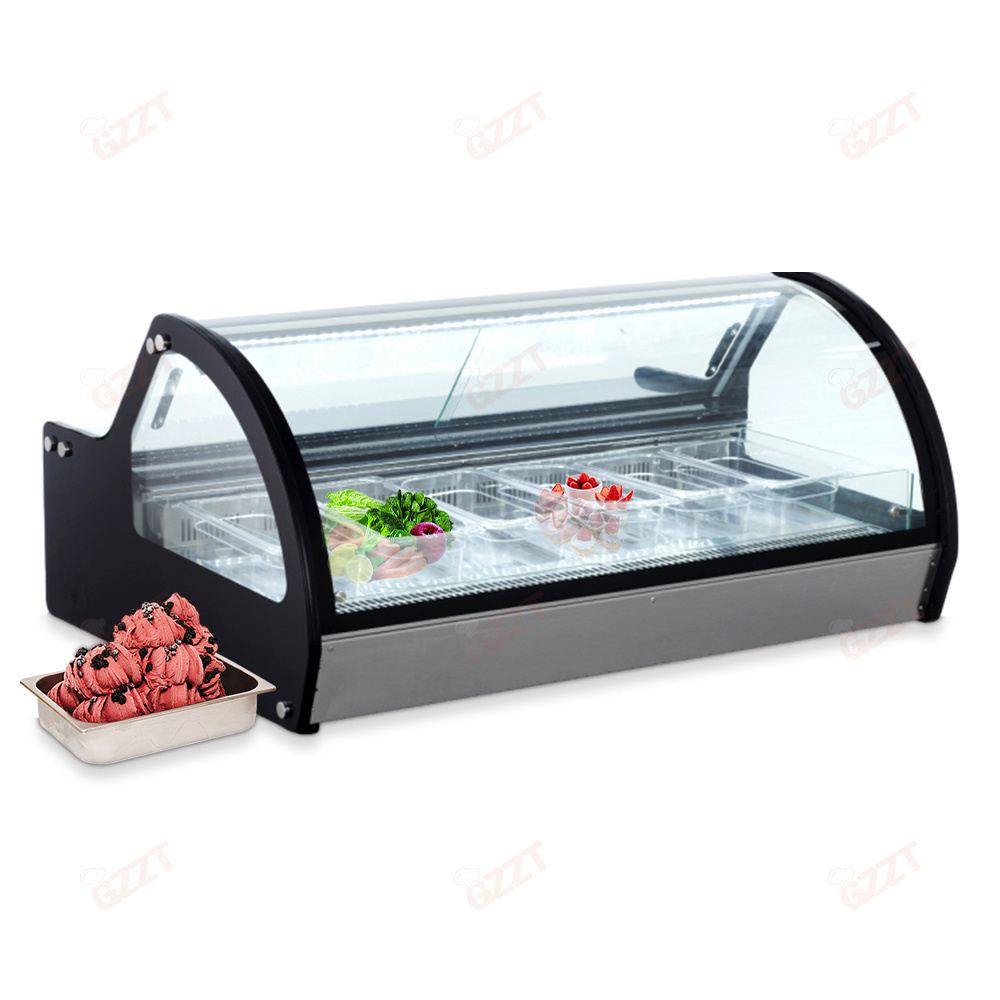 122l Freestanding Commercial Hard Ice Cream Gelato Display Freezer 110V 220V Sliding Door Countertop Freezer Display Showcase