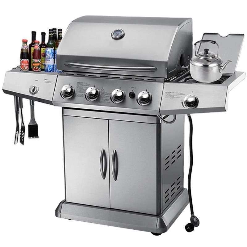 Low Price Commercial Professional Charcoal Grill Family Party Barbecue Outdoor Mobile Kitchen Large Gas Bbq Grill With Cover