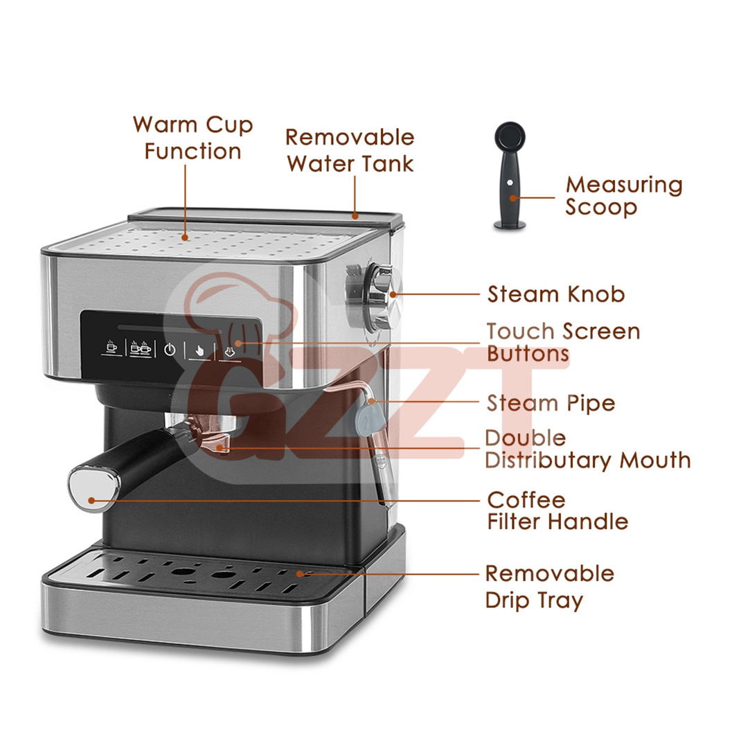 GZKITCHEN Fully Auto Coffee Maker Italian Electric  Espresso Machine 20 Bar Coffee Machine For Home