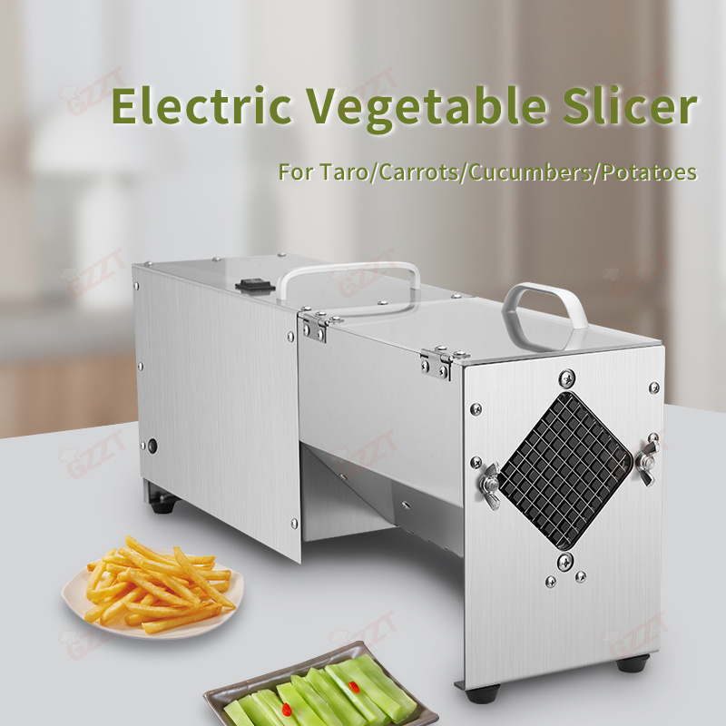 Electric Stainless Steel French Fries Cutting Machine Kitchen Multifunctional Commercial Vegetable Potato Carrot Strip Cutter