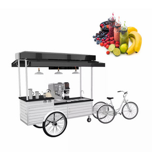 3 Wheel Cargo Bike Street Food Delivery Bike Crepe Trailer High Standard Ice Cream Coffee Push Cart With Display Freezer