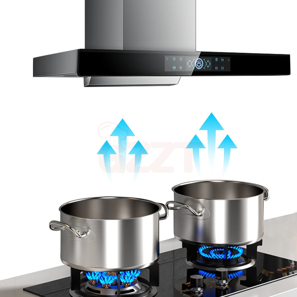 Trending Products Factory Manufacturer Chimney Range Hood Cheap 90Cm T Shape Touch Screen Kitchen Chimney Range Hood