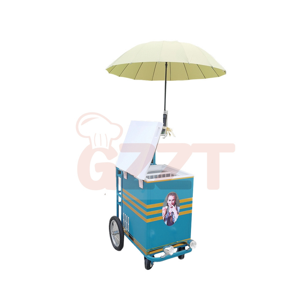 Hot Sell Ice Cream Cart Trailer Mobile Food Truck Commercial Mini Store Car For Sale Italian Gelato Cart Freezer