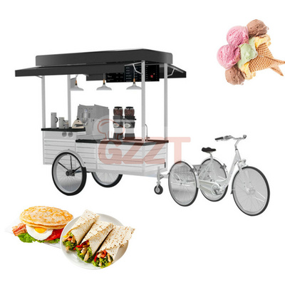 Mobile Fast Coffee Bike Customized Hot Dog Vending Carts Electric 3 Wheel Tricycle Food Cart For Sale