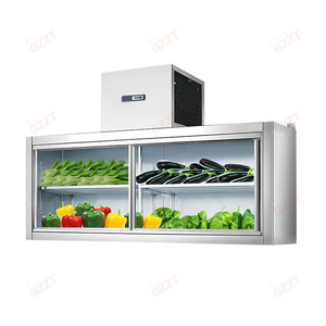 Overhead Counter Top Double Sliding Glass Door Wall Mount Beer Display Freezer Showcase Fast Cool Fridge Chiller Refrigerator