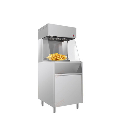 Vertical Fast Food French Fries Chip Warmer fried Potato Twist Chips Worker Cabinet potato Chips Packing Working Table Showcase