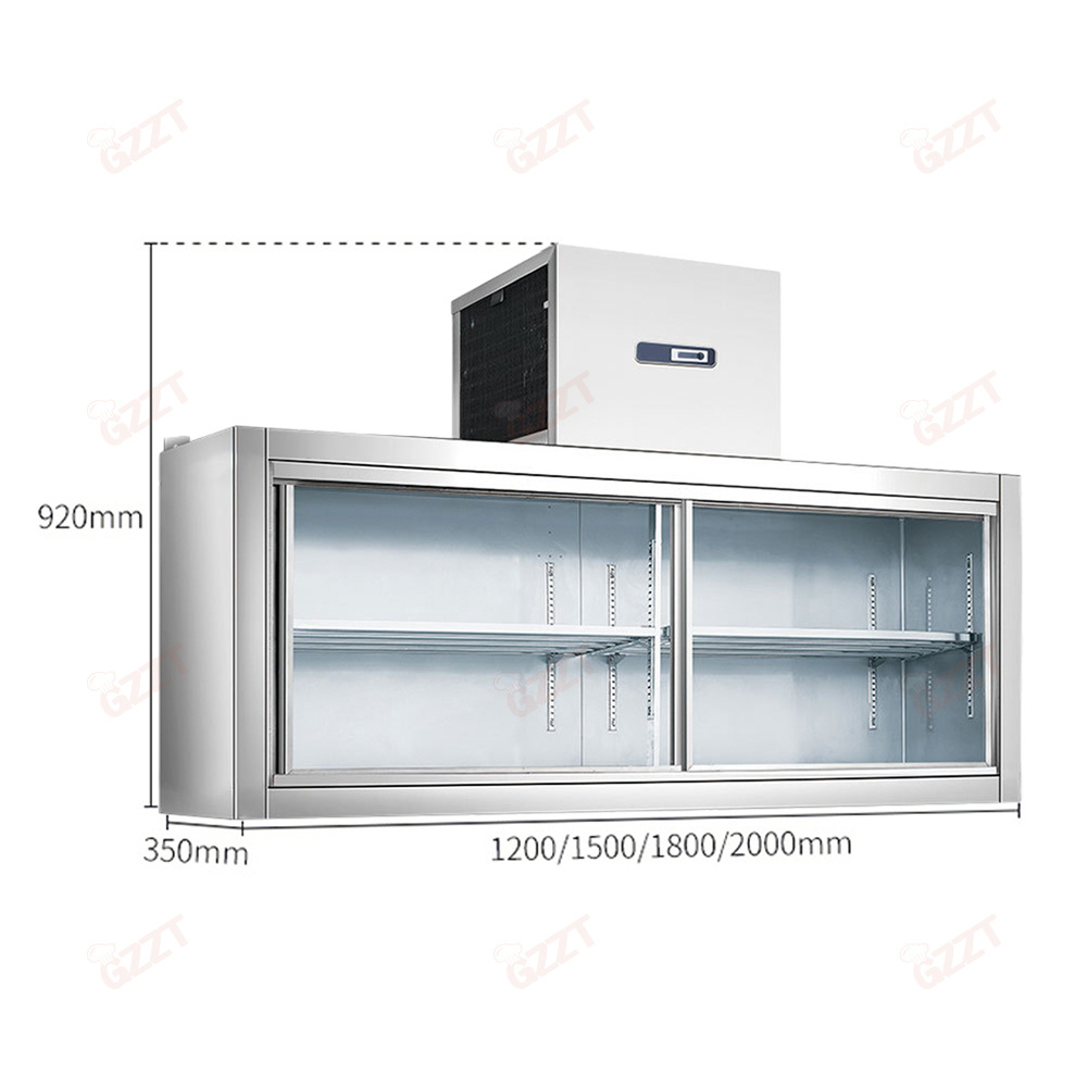 Oem 138L 178L 218L 2 Door Commercial Stainless Steel Wall Mounted Refrigerator Wall Hanging Bar Glasses Door Cooler Refrigerator