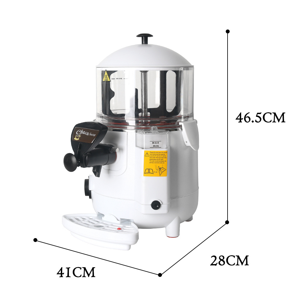 GZKITCHEN Hot Chocolate Dispenser Water Bath system 5L Hot Beverage Coffee Milktea Mixer Hot Chocolate Warmer Machine White