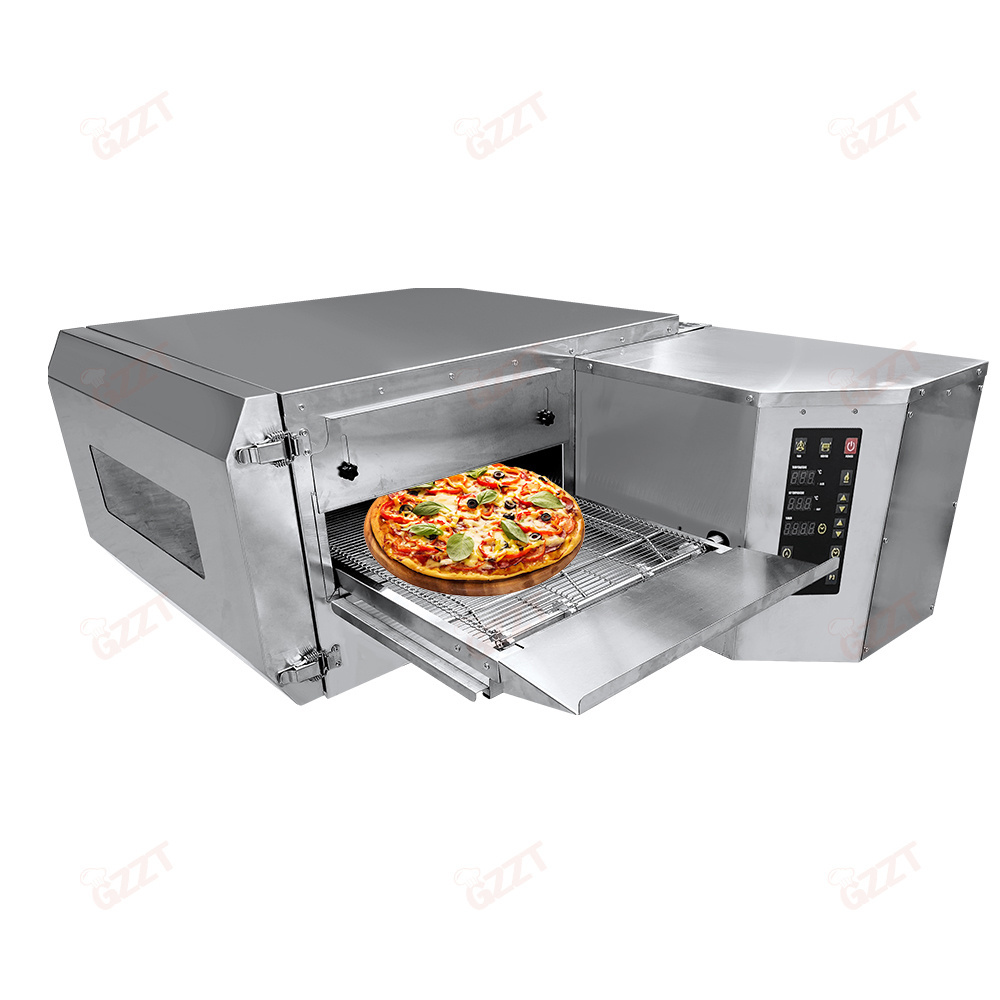 Stainless Steel Hot Air Circulation Gas Conveyor Pizza Oven For Bakery 15 Inch Commercial Electric Gas Conveyor Pizza Oven