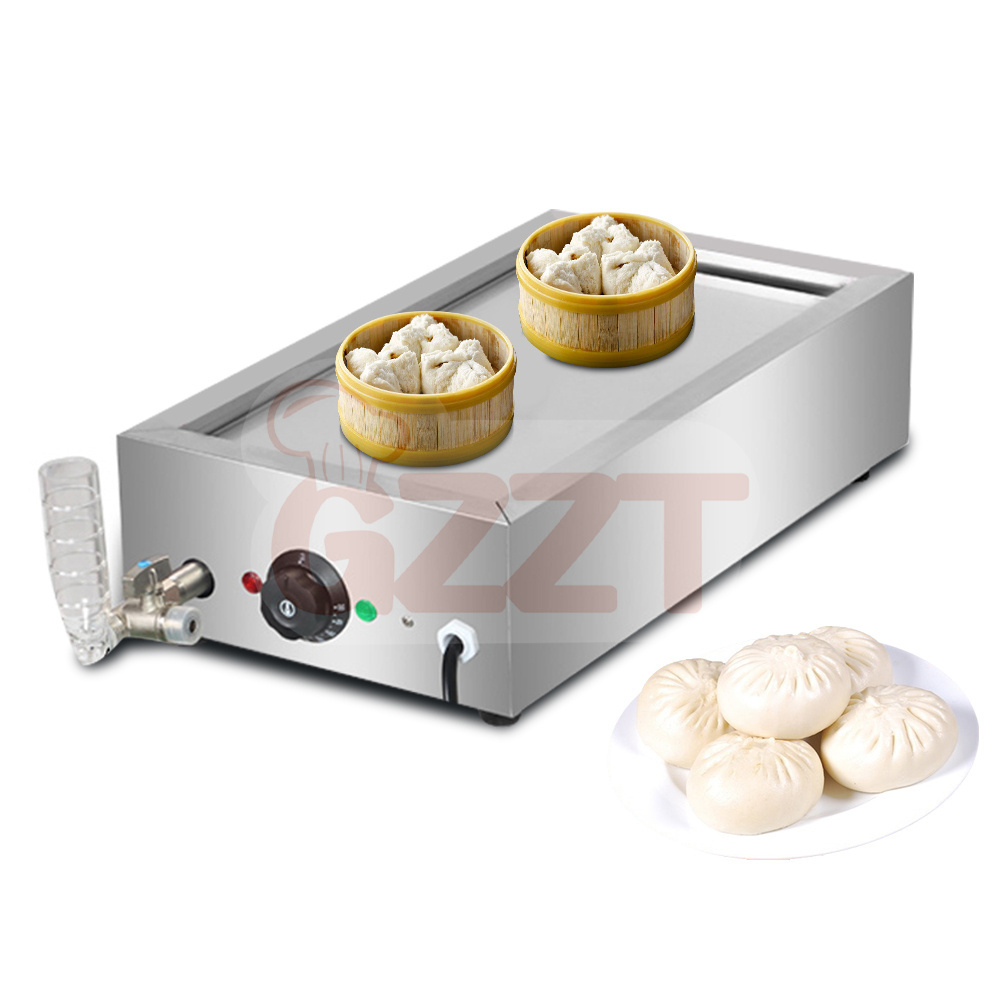 Wholesale Commercial Stainless Steel Dim Sum Steamer Electric New Two-Hole Dimsum Dumpling Wonton Momo Sweet Corn Bun Steamer