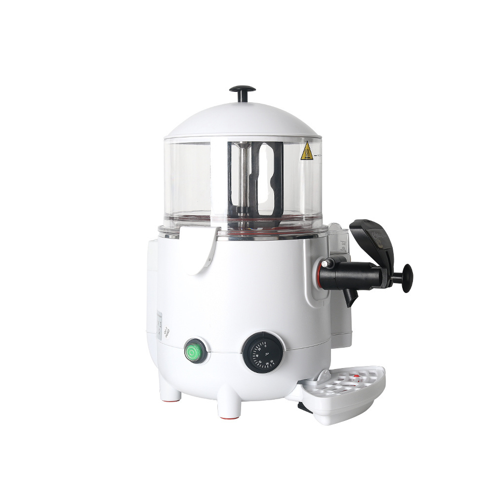 GZKITCHEN Hot Chocolate Dispenser Water Bath system 5L Hot Beverage Coffee Milktea Mixer Hot Chocolate Warmer Machine White