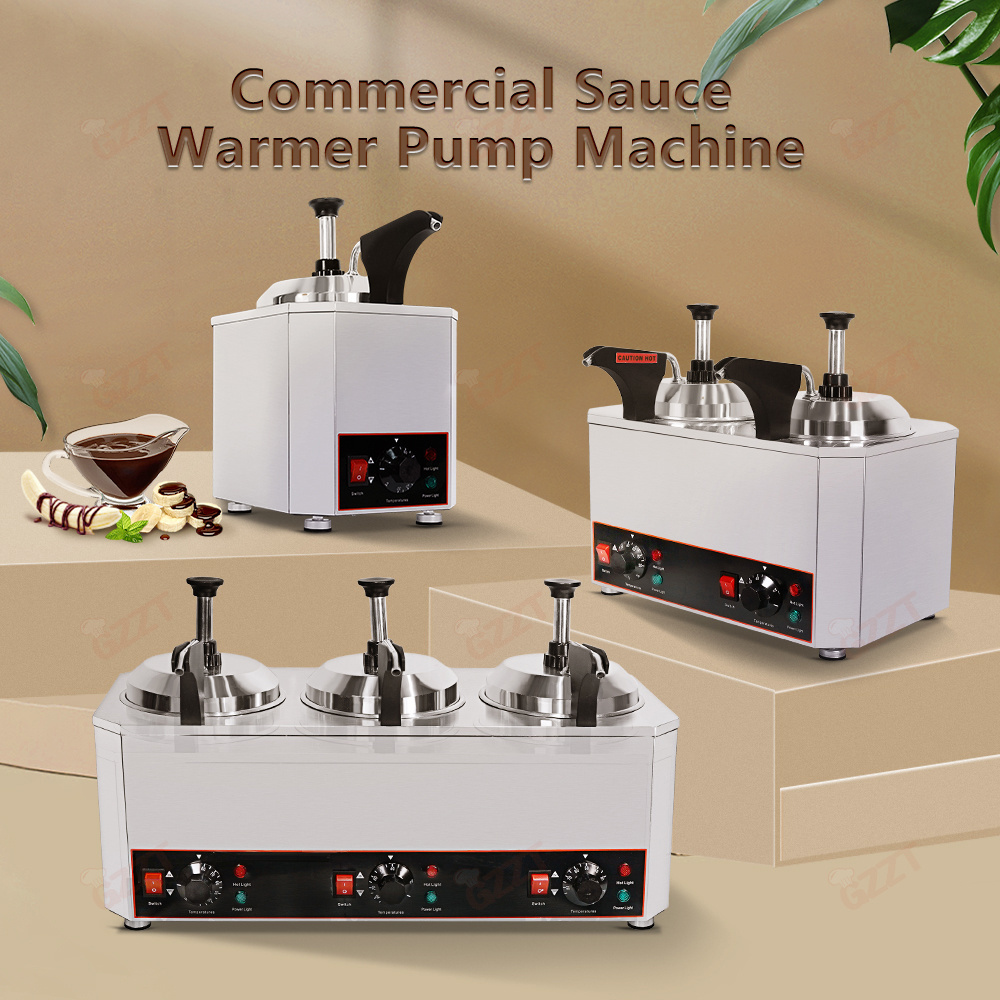 Water Heating 2 Cylinders 2L*2 Commercial Stainless Steel Sauce Warmer Dispenser 4 Litres Nacho Cheese Dispenser Warmer Machine