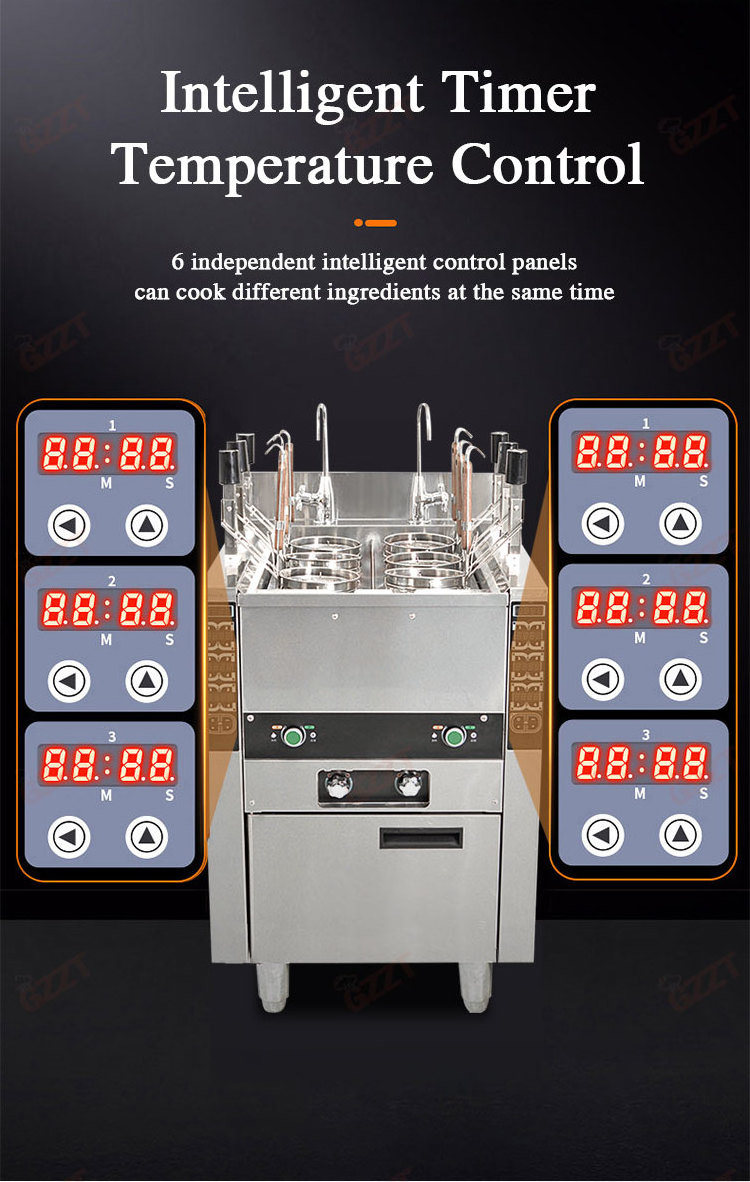 Instant Noodle Boiling Machine Stainless Steel Commercial Pasta Boiler Intelligent Noodle Ramen Cooker Pasta Cooking Machine