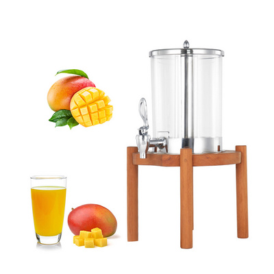 Luxury 7L Buffet Cold Beverage Juice Dispenser With Walnut Wood Base Catering Beverage Juice Alcohol Drink Dispenser  Barrels