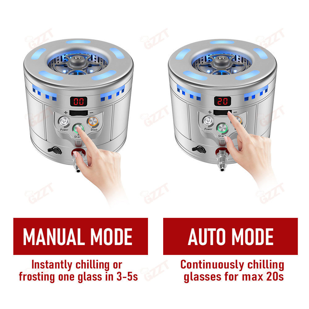 Intelligent Co2 Glass Chiller Cooler Freezer + Commercial Mini Co2 Dry Ice Cube Maker Making Machine For Party Atmosphere Smoke