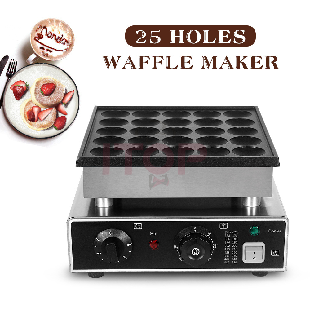 25 Holes Mini Waffle Maker Commercial Pancake Machine Commercial Industrial Pancake Maker Non-stick Snack Machine