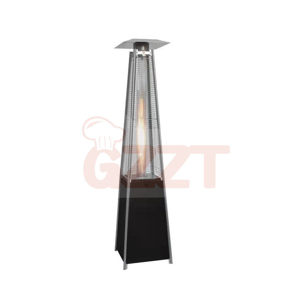 Flame Gas Patio Heater Factory Supplier Butane Stainless Steel Tower Pyramid Gas Flame Patio Heater