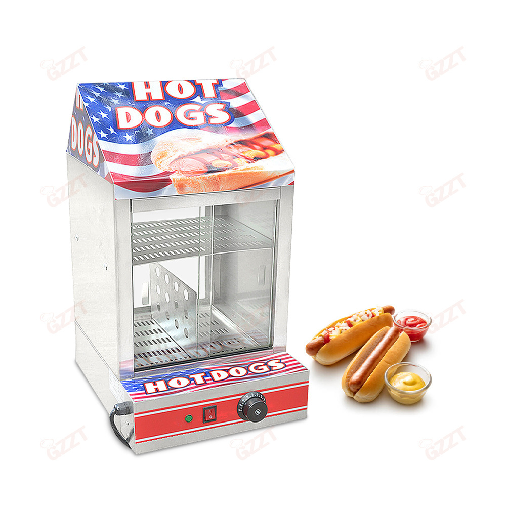 Electric Hot Dog Display Warmer Hot Dog Showcase Machine Food Warmer Showcase Display Commercial Hot Dog Warming Showcase