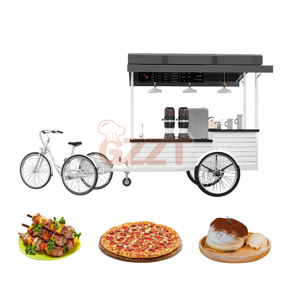 Mobile Fast Coffee Bike Customized Hot Dog Vending Carts Electric 3 Wheel Tricycle Food Cart For Sale