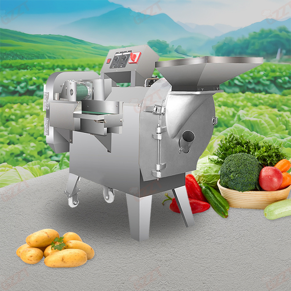 Stainless Steel cutting chilli carrot Cutter commercial Vegetable Dicer Machine Adjustable thickness Potato Cube Chopper Slicer