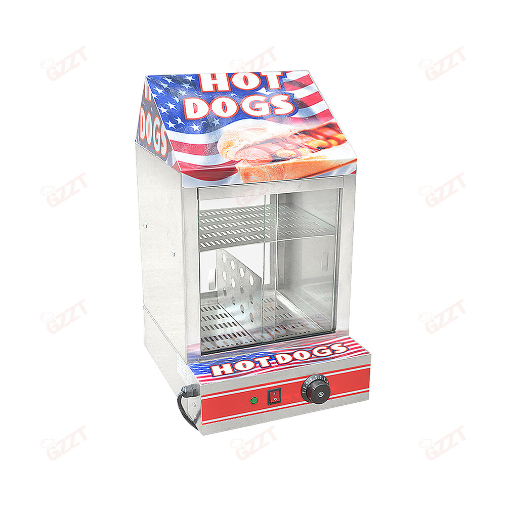 Electric Hot Dog Display Warmer Hot Dog Showcase Machine Food Warmer Showcase Display Commercial Hot Dog Warming Showcase