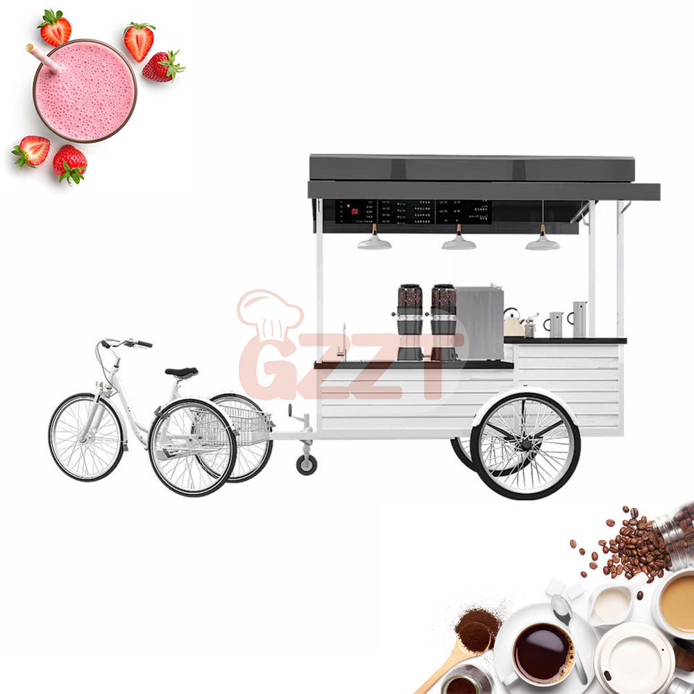 Mobile Fast Coffee Bike Customized Hot Dog Vending Carts Electric 3 Wheel Tricycle Food Cart For Sale