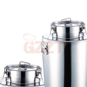 Metal Stainless Steel Oil Barrel Water Rice Food Grade Insulation Buckets Wholesale Lid Soup Bucket