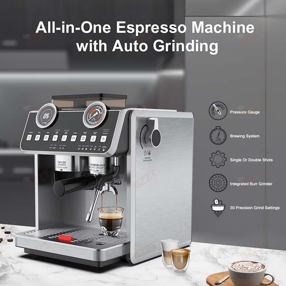 Dual Boiler Double pump Electric Coffee Machine Multi-functional Espresso With Bean Grinding Pressure For Home Hotel Office Use