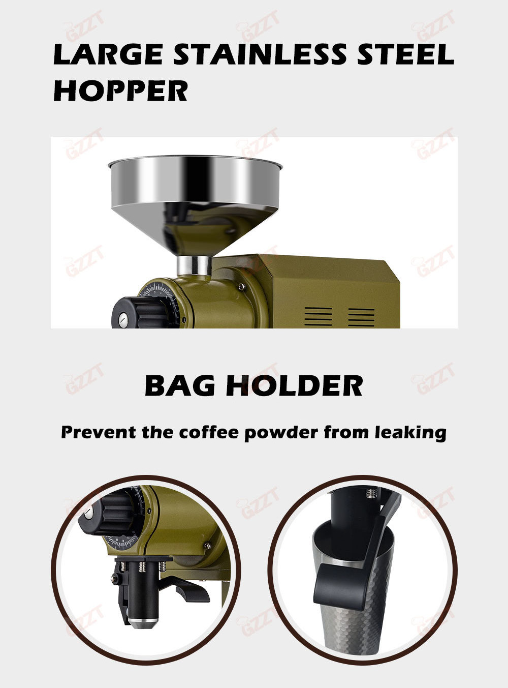 98mm stainless steel flat blade Industrial 30kg/h Coffee Bean Cocoa Bean Grinder Machine Electric Mill Grinder For Sale