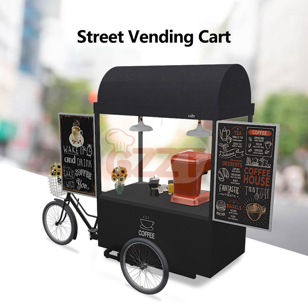 Newly Designed Street Snack Food Cart Mini Food Coffee Cart