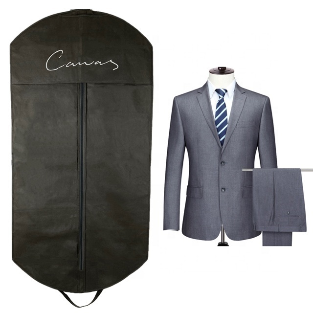 Non-Woven Cloth Suit Coat Garment Bag Wholesale Breathable Reusable Suit Cover Bag For Storage And Travel