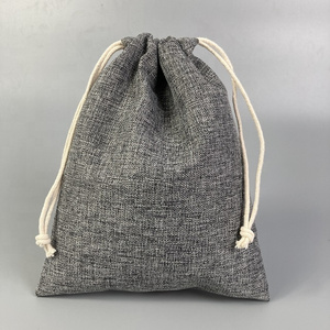 Customized High Quality Drawstring Gift Bag With Rope Handle Grey Eco Friendly Jute Drawstring Bag