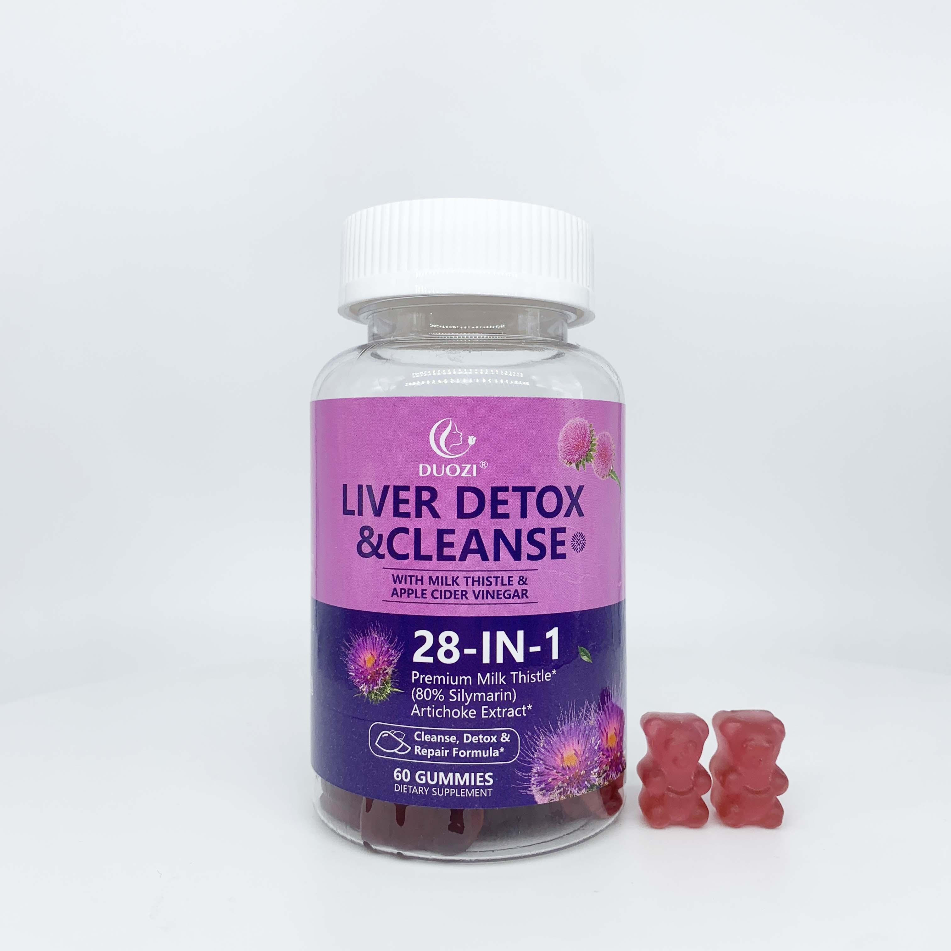 Liver Detox Healthcare Supplement Milk Thistle Gummy Liver Cleanse Detox Anti Hangover Gummies Candy