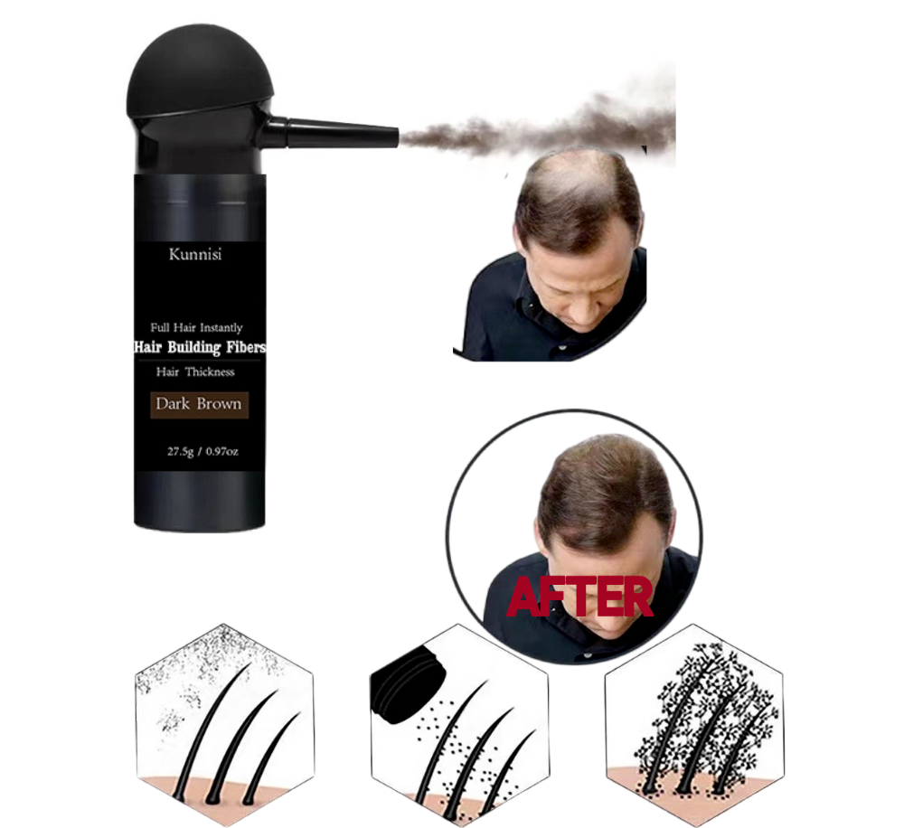 Custom logo 25g hair building fibers set with hair spray applicator for thickening hair