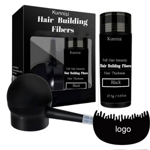 Custom logo 25g hair building fibers set with hair spray applicator for thickening hair