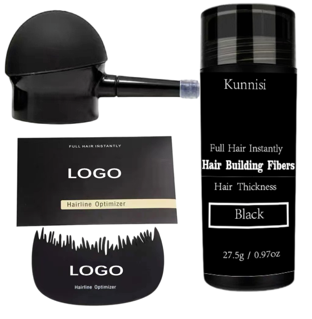 Custom logo 25g hair building fibers set with hair spray applicator for thickening hair