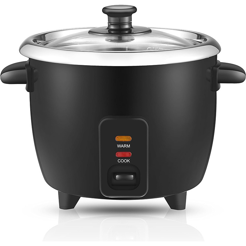 Electric Rice Cooker with 304 Surgical Grade Stainless Steel Inner Pot, Makes Soups, Stews, Porridges, Grains and Cereals, 6 cup