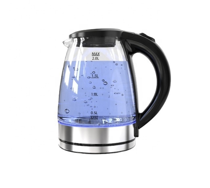 1.8L  electric  hot water Glass kettle 360 Degree Rotational Base hotel electric Glass kettle household cordless electric kettle