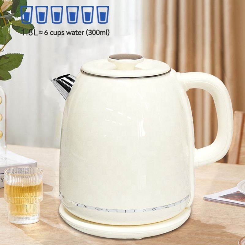 Cream style 2L large capacity electric kettle automatic power off double anti-hot 304 stainless steel household tea kettle