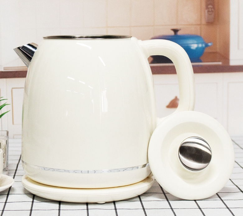 Cream style 2L large capacity electric kettle automatic power off double anti-hot 304 stainless steel household tea kettle