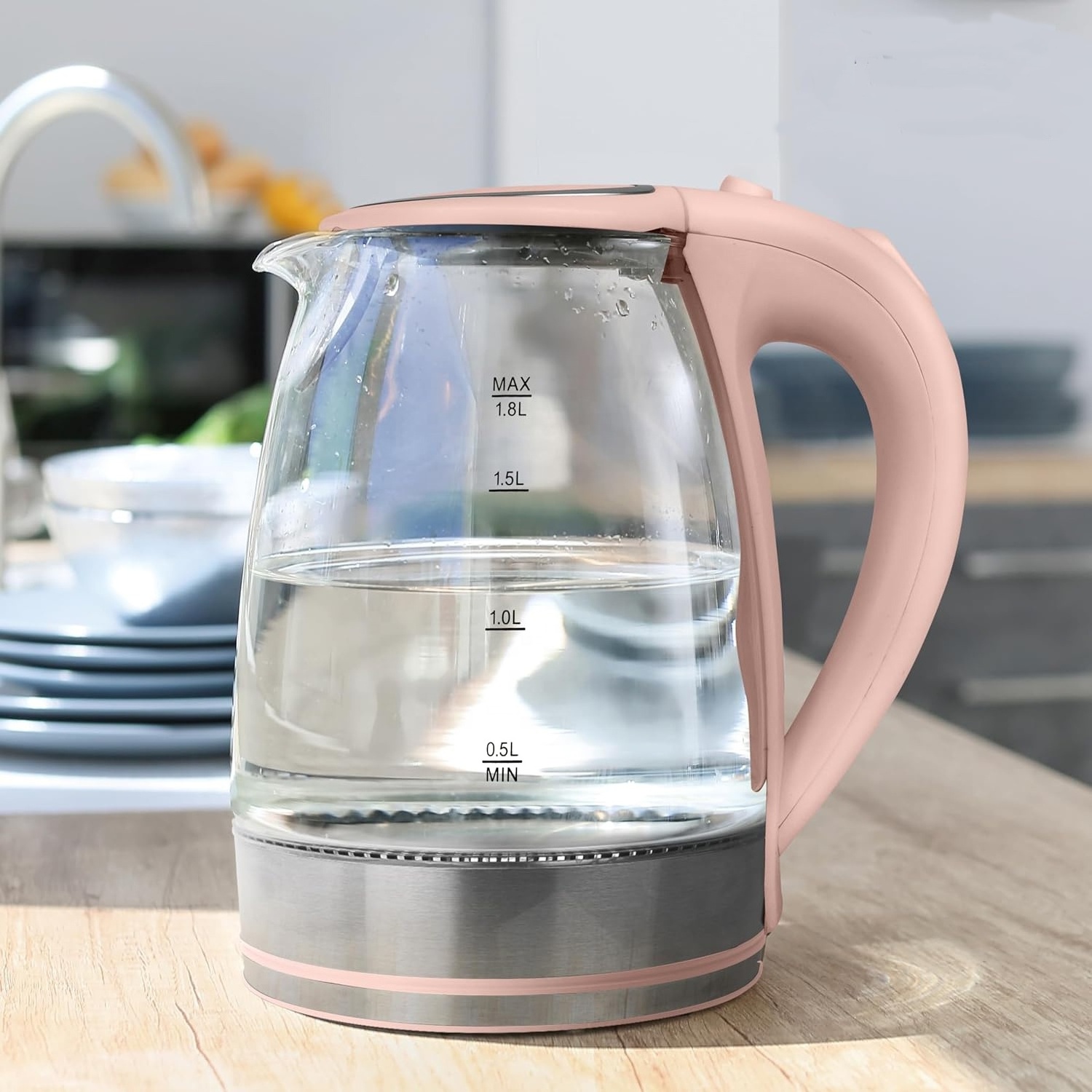 Glass Electric Kettle 1.8L - Rapid Boil, Sleek Design, and Safety Features - Perfect for Quick and Easy