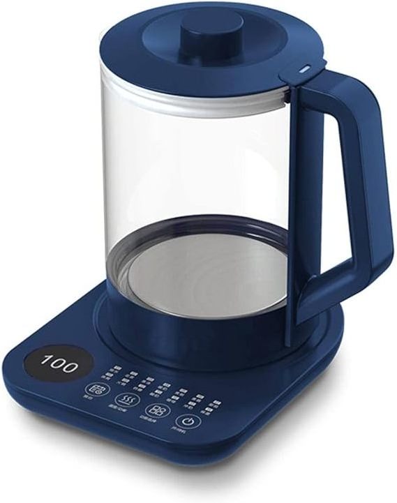 Household Health Pot, Multifunctional Glass Tea Maker, Smart 12H Reservation Electric Kettle blue